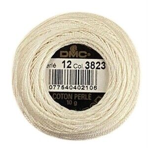 DMC Pearl Cotton 131 Yard Ball - Size 12 - Color 3823 Ultra Pale Yellow